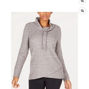 Ideology women new gray heather long sleeve sweater shorts size medium